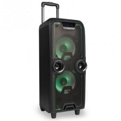 ALTAVOZ PORTÁTIL NGS WILDROCK - 200W - BLUETOOTH - FM - USB/MICROSD/AUX IN - 2 ENTRADAS MICRÓFONO - LUCES LED - BATERÍA 12V/4.5A HASTA 4 HORAS
