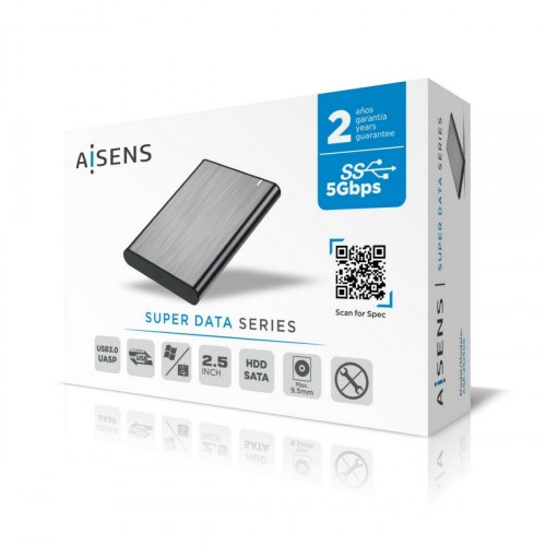 AISENS Caja Externa 2.5\1 ASE-2525GR 9.5mm SATA A USB 3.0 / USB 3.1 Gen1 Gris