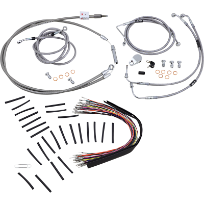 Kit completo de cable de manillar/línea de freno en acero inoxidable trenzado BURLY BRAND B30-1102