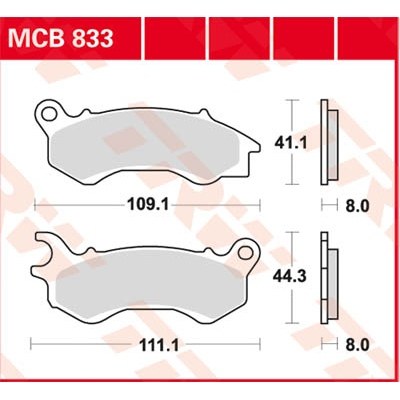 Pastillas de freno cerámicas serie EC TRW MCB833EC