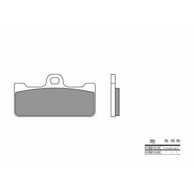 Pastillas de freno sinterizadas de competición Brembo 07BB10RC 07BB10RC