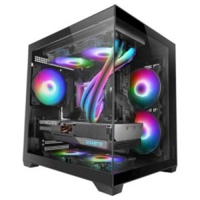 CAJA MICROATX CUBE MARS GAMING MC-VIEW2 NEGRA CRISTAL CONTINUO GPU 330mm 1x3.5 3x2.5