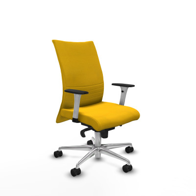 Albacete confidente sincro bali amarillo brazos 1D blancos base aluminio ruedas 65 mm nailon