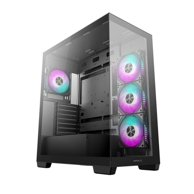 Caja ordenador gaming deepcool cg580 4f atx rgb cristal templado negra