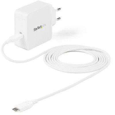 Cargador pared startech wch1ceu 60w 1x usb tipo c blanco + cable usb tipo c 2m