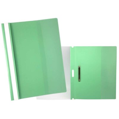 Yes Dossier con Fastener para 30 Hojas A4 - Portada Transparente, Trasera Verde - Fabricado en Polipropileno