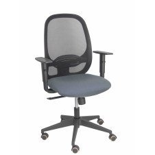 Piqueras y Crespo Silla Cilanco negra malla negra asiento bali gris oscuro brazo regulable