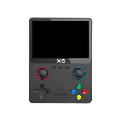 Consola Retro Portátil X6 - Pantalla 3.5 IPS | 11 Simuladores | Negra | EX-83553-B