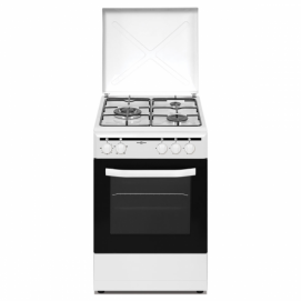 Cocina gas butano Vitrokitchen CB5535BBE, 3 zonas, 50 x 55 cm, triple corona, blanco