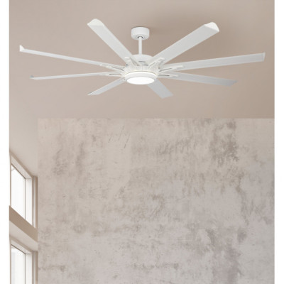 Ventilador Dc Grado 30w+15w Blanco 8 Aspas Aluminio 198d 6vel. 3 Colores 3250lm Remoto,memoria,temporizador