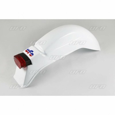 Guardabarros trasero universal UFO enduro con luz Ktm GS, Cagiva, Wrx blanco ME08034-W ME08034#W