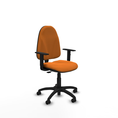 Algarra CP similpiel naranja brazos 1D base poliamida ruedas engomadas 50mm