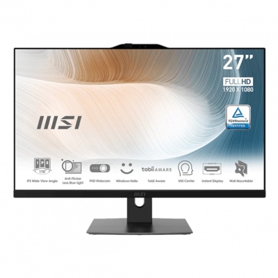 Ordenador all in one msi am272p 12m - 021eu - i5 - 1240p - 8gb - ssd 512gb - 27pulgadas ips fhd - w11p - negro