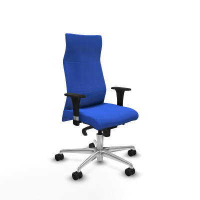 Albacete dirección sincro bali azul brazos 1D cromados base aluminio ruedas 65 nailon