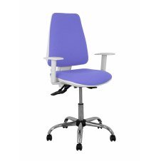 Piqueras y Crespo Silla Elche blanca asincro bali azul claro brazos regulables ruedas de parqué