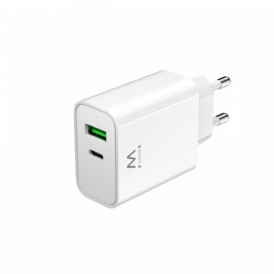 Ewent EW1325 Cargador rápido USB-C y QC3.0 30W