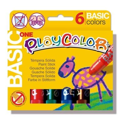 PLAYCOLOR C.6 TEMPERAS SOLI ONE BASIC COLORES SURTIDOS