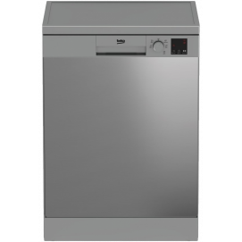 Lavavajillas Beko DVN05320X, 60 cm, 13 servicios, clase E, 94 kWh/100 ciclos, 49dB, 5 programas, media carga, WaterSafe, display, inox antihuellas
