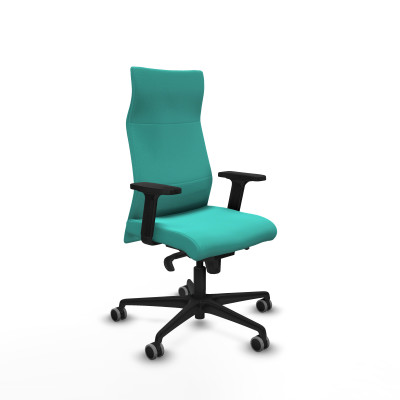 Albacete dirección sincro similpiel turquesa brazos 2D base nailon ruedas 65 engomadas