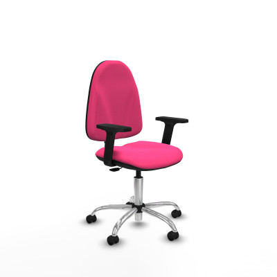 Algarra CP similpiel rosa brazos 2D base cromada ruedas engomadas 50mm