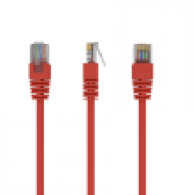Cable CAT5E UTP moldeado 0,25m Rojo