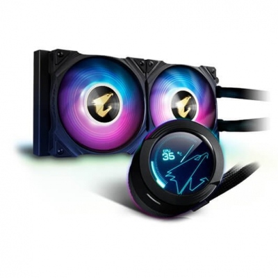 Refrigeracion liquida gigabyte aorus wf x 240 argb 2 ven 120mm argb - multisocket - pantalla en bloque