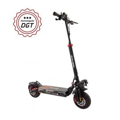 Zwheel ZRino Duo Patinete Electrico Motor 2x 500W - Homologado DGT - Suspension Delantera y Trasera - Ruedas Off-Road 10 - Velocidad hasta 25Km/h - Autonomia hasta 45km - Carga Maxima 120kg
