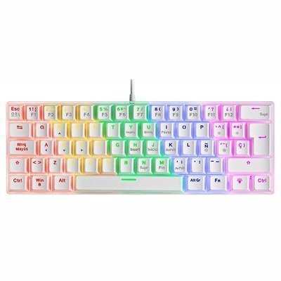 Teclado mars gaming mk60 usb 2.0 rgb mecanico blanco switch azul