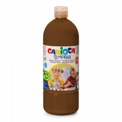 Carioca Botella de Tempera 1000ml - Colores Superlavables - Faciles de Mezclar - Aplicable en Materiales Porosos - Alta Opacidad - Color Marrón