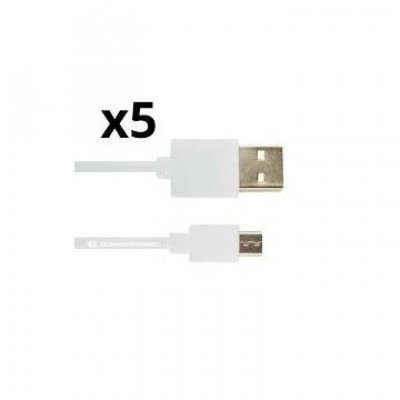 KIT 5 UNIDADES CABLE USB 2.0 A MICRO USB NORTESS SMARTPHONE/ TABLET COLOR BLANCO