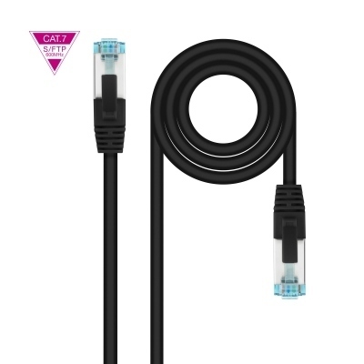CABLE RED CAT.7 LSZH SFTP PIMF AWG26 NEGRO 1 M