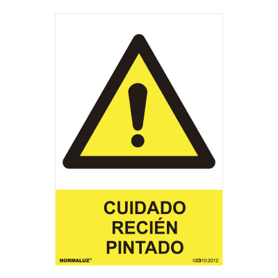 Cartel peligro cuidado recien pintado (pvc 0.7mm) 30x40cm normaluz