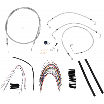 Kit completo de cable de manillar/línea de freno en acero inoxidable trenzado BURLY BRAND B30-1091