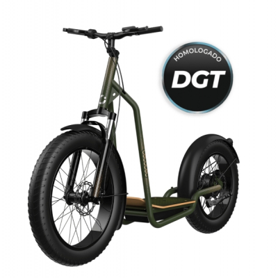 Cecotec Troton Boing Fat Patinete Electrico - 1300W - Suspension Delantera - Ruedas Grandes de 20 y 26 - Autonomia 75km - Homologacion DGT - Doble Freno de Disco - Base XL de Madera - Color Negro y