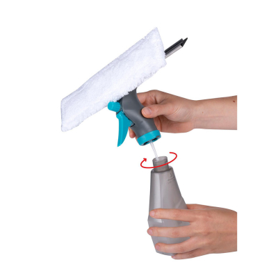 Limpiacristales con mopa y spray todo en uno, con depósito