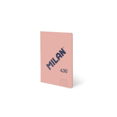 Milan 430 Libreta Encolada Formato A6 Cuadricula 5x5 - 48 Hojas de 95 gr/m2 - Microperforado - Tapa Blanda - Color Rosa