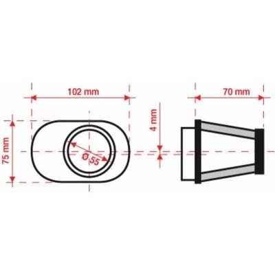 BMC Air Filter Tapered Offset-Left Ø55mm - FBPF55-70L FBPF55-70L