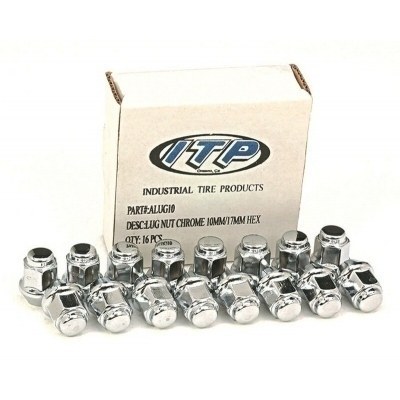 ITP Lug Nut Kit Flat Chrome 12/17mm - Box of 16 ALUG16BX