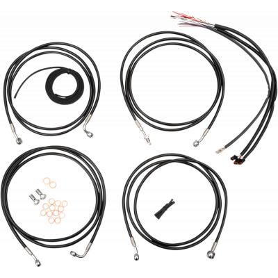 Kit completo de líneas de freno/cables trenzados en vinilo negro LA CHOPPERS LA-8052KT2-13B