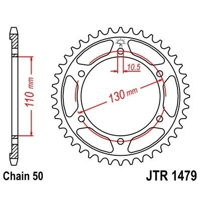 Corona templada por inducción con acabado cincado negro JT SPROCKETS JTR1479.43ZBK