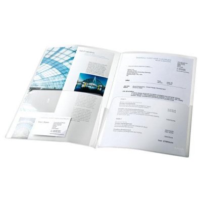 ESSELTE Paq.5 sobres-dossiers doble PP canguro A4 cristal