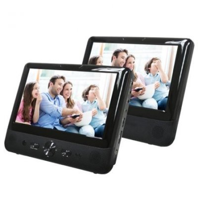 DVD PORTÁTIL CON 2 PANTALLAS DENVER MTW-984 - 9/22.85CM C/U - LECTOR USB/SD MMC - MANDO A DISTANCIA - SOPORTES PARA REPOSACABEZAS