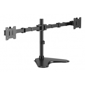 AISENS - SOPORTE DE MESA CON PEANA ECO GIRATORIO E INCLINABLE PARA MONITOR/TV 20KG (3 PIVOTES, 2 BRAZOS) DE 17-35, NEGRO