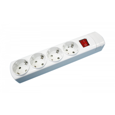 BASE MULTIENCHUFE 4 SCHUKO - Con interruptor - Sin cable