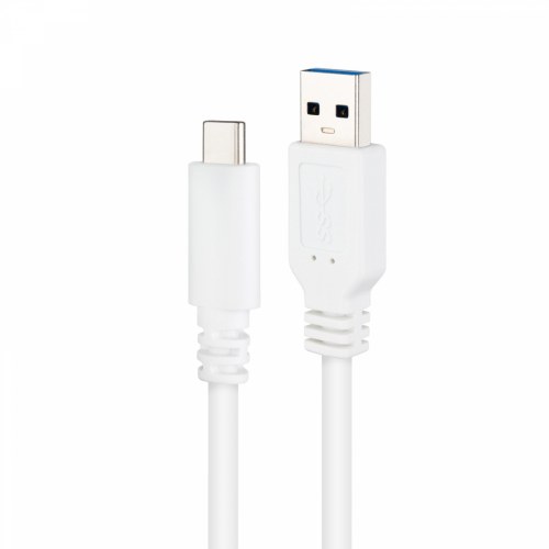 CABLE USB 3.1 GEN2 10Gbps 3A USB-C/M-A/M BLAN 0.5M