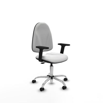 Algarra CP bali blanco brazos 2D base cromada ruedas engomadas 50mm