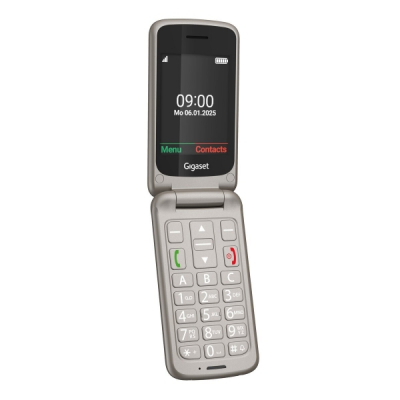 Gigaset GL595 Telefono Movil para Mayores Pantalla 2.8 -Tipo Concha - IP44 - Base de Carga - Color Gris