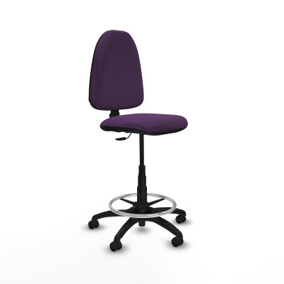 Taburete Aýna CP bali morado base poliamida ruedas engomadas 50mm