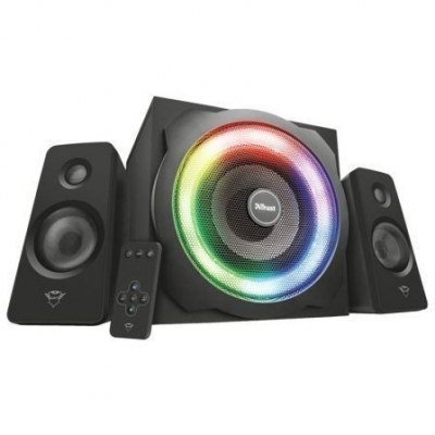 ALTAVOCES 2.1 TRUST GAMING GXT 659 TYTAN RGB - 120W (60W RMS) - SUBWOOFER DE MADERA - MANDO A DISTANCIA - 7 COLORES SINCRONIZADOS CON LOS BAJOS