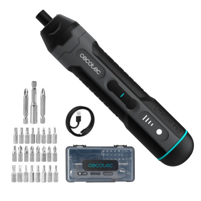 Cecotec EasyGyro 3000 Pocket Atornillador Inalambrico - Bateria 1500mAh - Luz LED - Incluye Accesorios - Varios Niveles - Color Negro